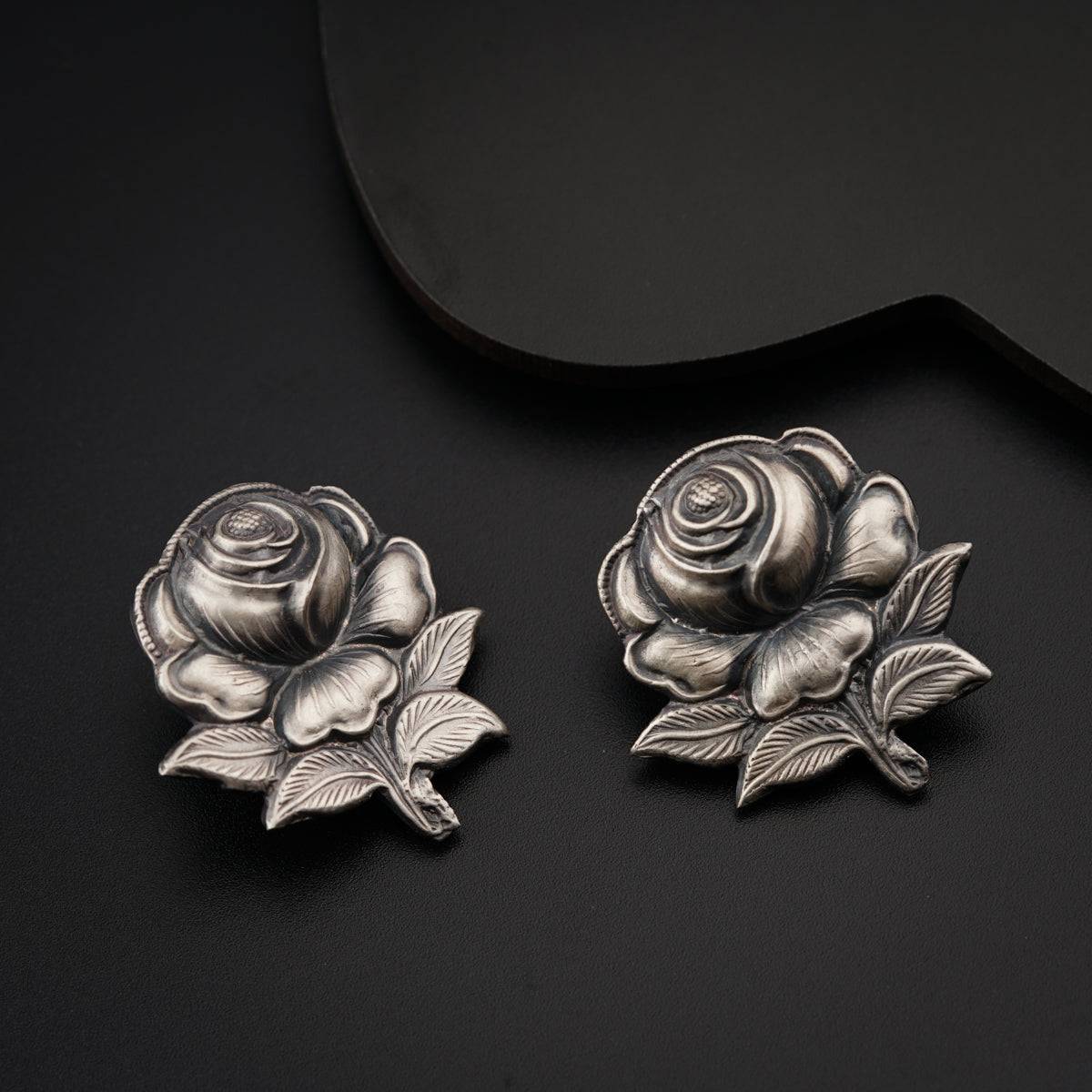 Blumarine Silver Rose Cross Earrings | ModeSens